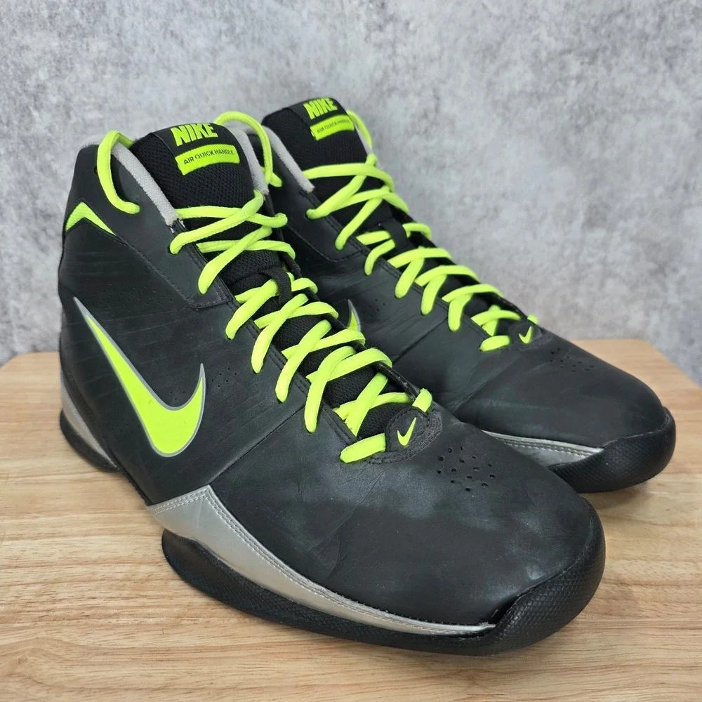Nike Air Max Full Court 2 Black Volt Mens 12 High Top Basketball Shoes Sneakers